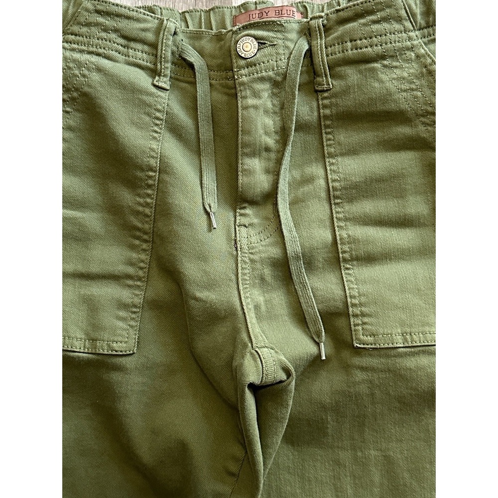 Judy Blue Womens Noel Drawstring Army Green Olive Green Pants Size 5/27 **FLAW** - Picture 4 of 16